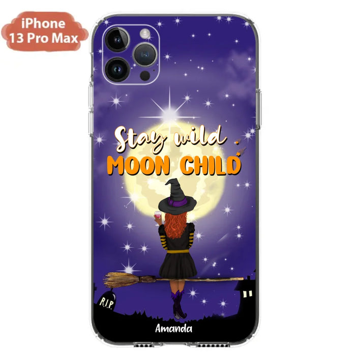 Custom Personalized Witchy Phone Case - Up to 3 Pets- Stay Wild Moon Child - Phone Case For iPhone, Samsung - OCEL9Z