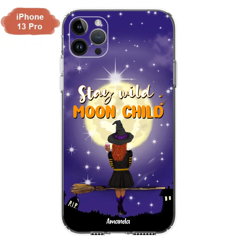 Custom Personalized Witchy Phone Case - Up to 3 Pets- Stay Wild Moon Child - Phone Case For iPhone, Samsung - OCEL9Z
