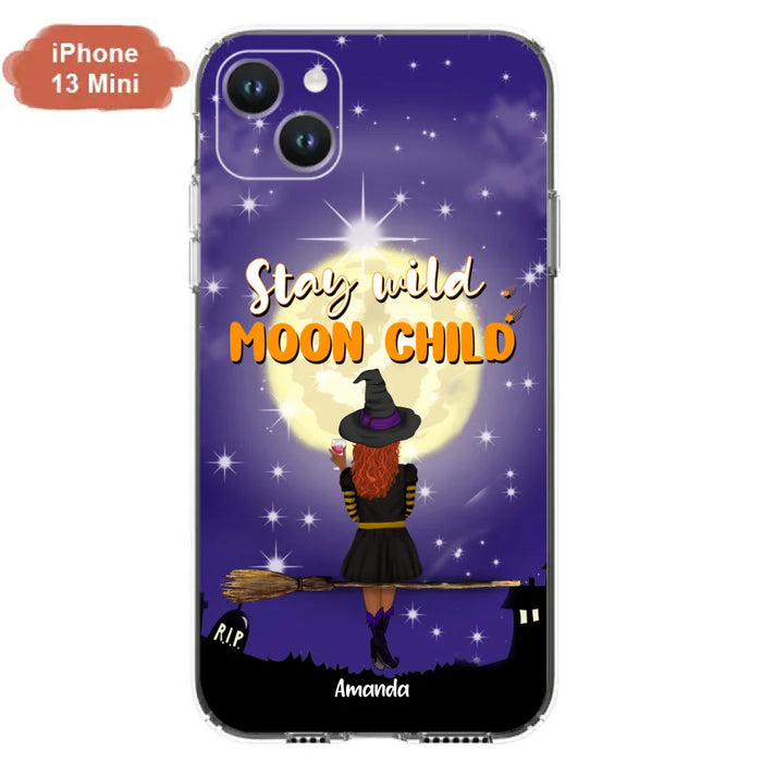 Custom Personalized Witchy Phone Case - Up to 3 Pets- Stay Wild Moon Child - Phone Case For iPhone, Samsung - OCEL9Z