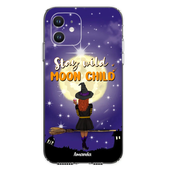 Custom Personalized Witchy Phone Case - Up to 3 Pets- Stay Wild Moon Child - Phone Case For iPhone, Samsung - OCEL9Z