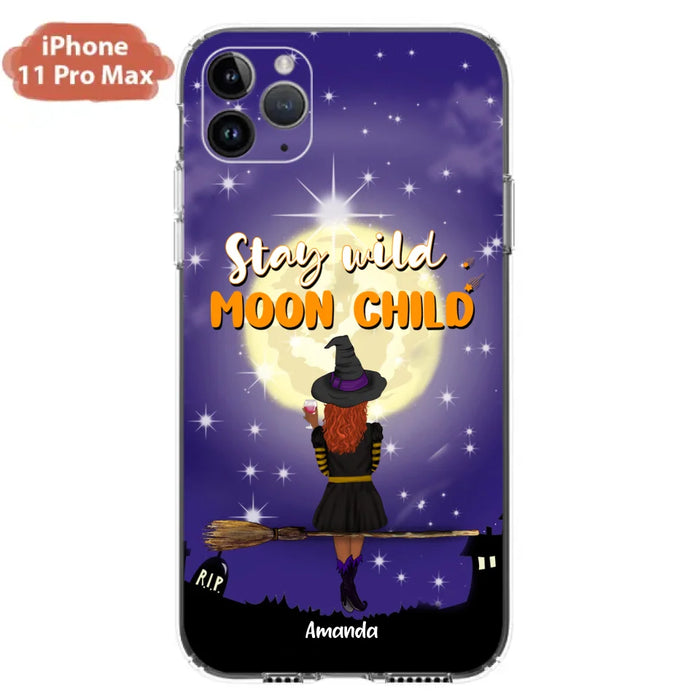 Custom Personalized Witchy Phone Case - Up to 3 Pets- Stay Wild Moon Child - Phone Case For iPhone, Samsung - OCEL9Z