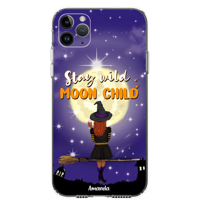 Custom Personalized Witchy Phone Case - Up to 3 Pets- Stay Wild Moon Child - Phone Case For iPhone, Samsung - OCEL9Z