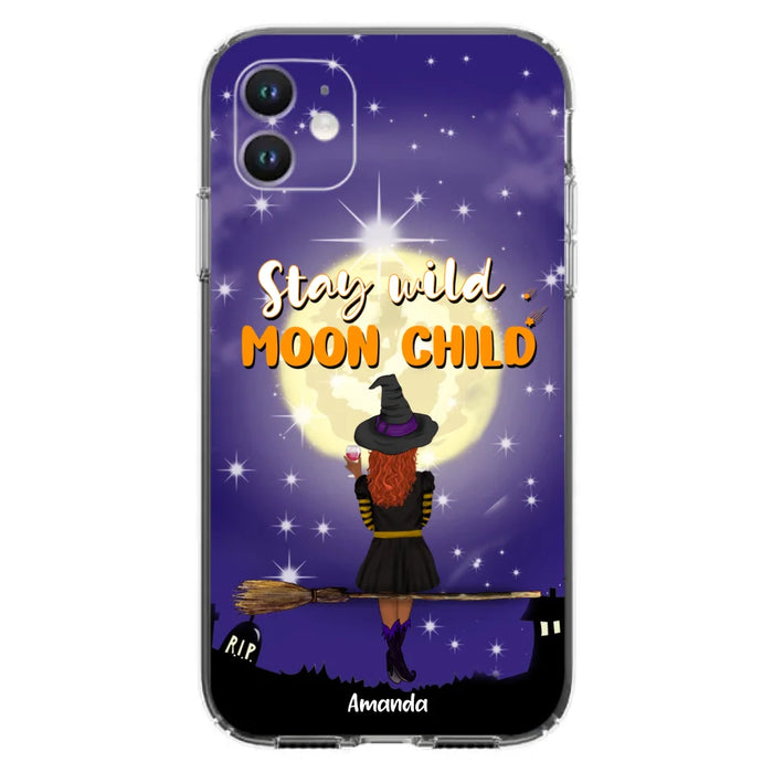 Custom Personalized Witchy Phone Case - Up to 3 Pets- Stay Wild Moon Child - Phone Case For iPhone, Samsung - OCEL9Z