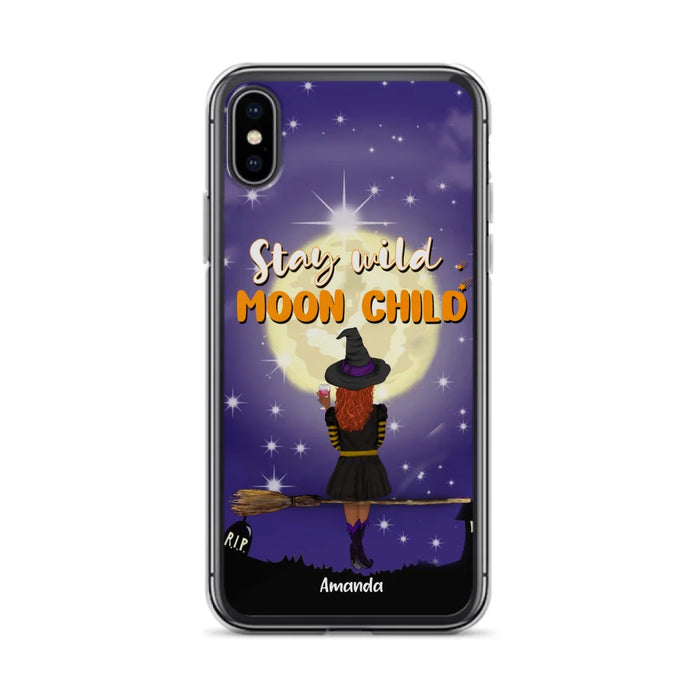 Custom Personalized Witchy Phone Case - Up to 3 Pets- Stay Wild Moon Child - Phone Case For iPhone, Samsung - OCEL9Z