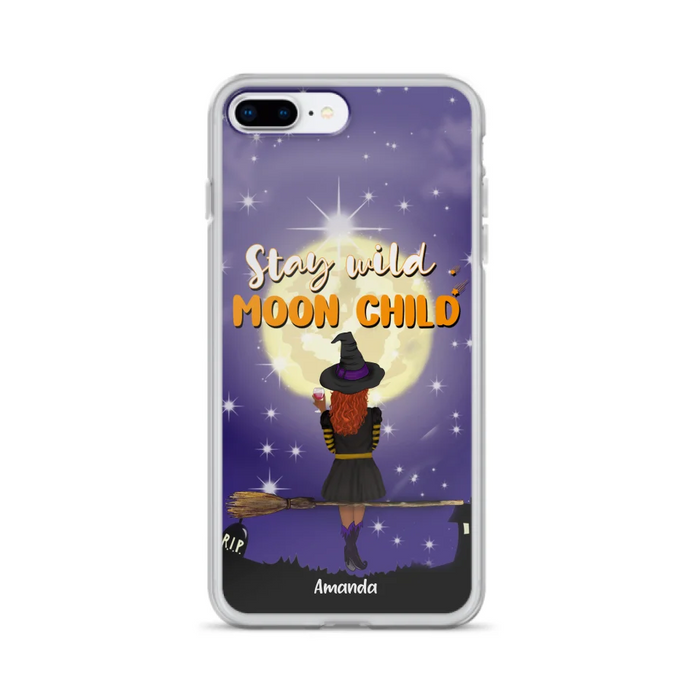 Custom Personalized Witchy Phone Case - Up to 3 Pets- Stay Wild Moon Child - Phone Case For iPhone, Samsung - OCEL9Z