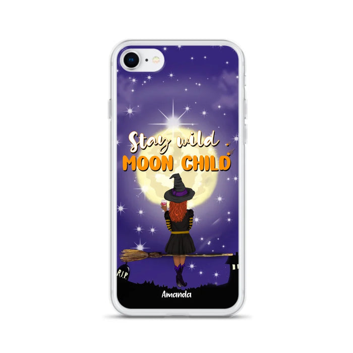 Custom Personalized Witchy Phone Case - Up to 3 Pets- Stay Wild Moon Child - Phone Case For iPhone, Samsung - OCEL9Z