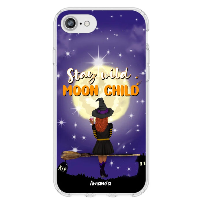 Custom Personalized Witchy Phone Case - Up to 3 Pets- Stay Wild Moon Child - Phone Case For iPhone, Samsung - OCEL9Z