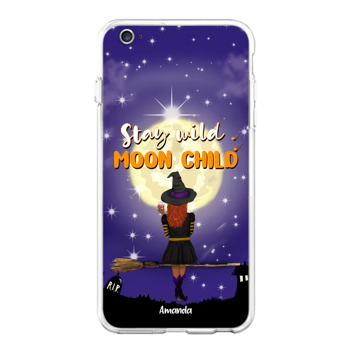 Custom Personalized Witchy Phone Case - Up to 3 Pets- Stay Wild Moon Child - Phone Case For iPhone, Samsung - OCEL9Z