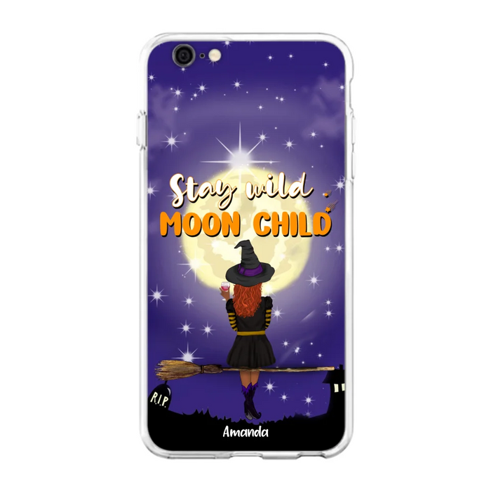 Custom Personalized Witchy Phone Case - Up to 3 Pets- Stay Wild Moon Child - Phone Case For iPhone, Samsung - OCEL9Z