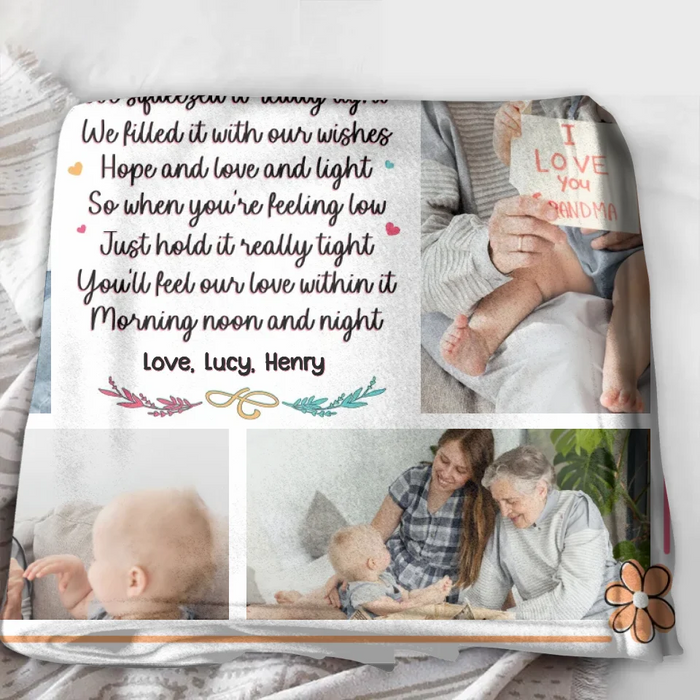 Custom Personalized Nana Quilt/ Fleece Throw Blanket - Gift Idea For Grandma From Grandkid - Upload Photos