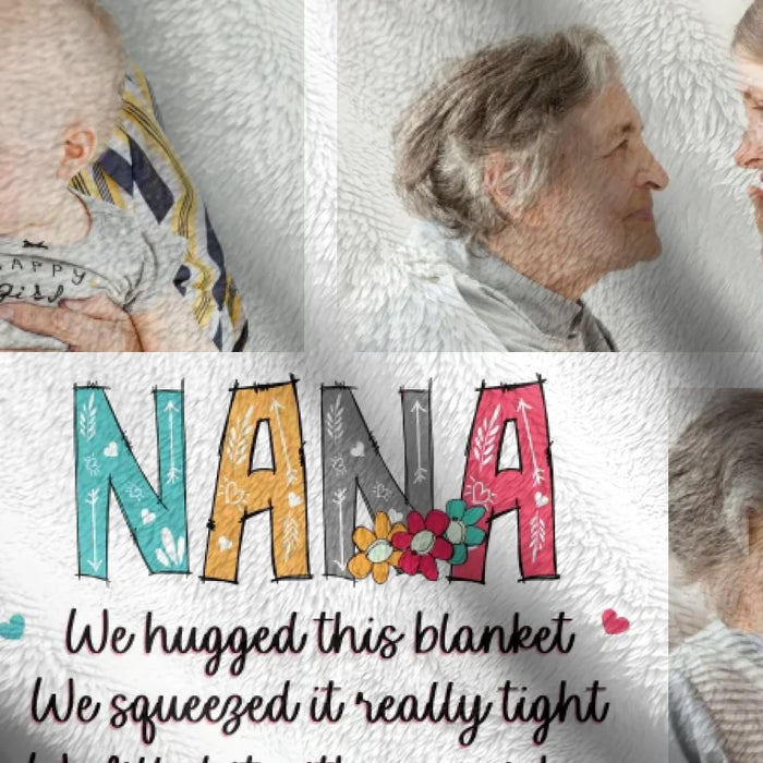 Custom Personalized Nana Quilt/ Fleece Throw Blanket - Gift Idea For Grandma From Grandkid - Upload Photos