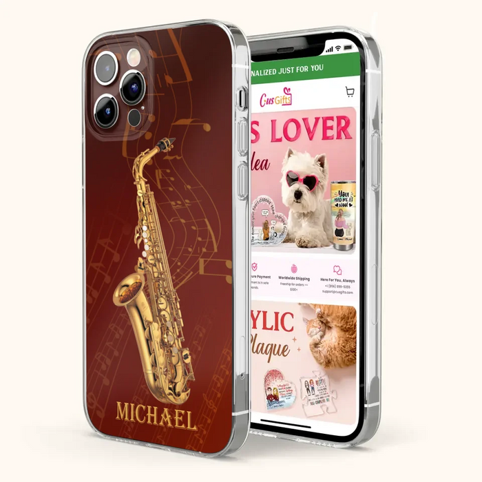 Custom Personalized Saxophone Phone Case For iPhone, Samsung and Xiaomi