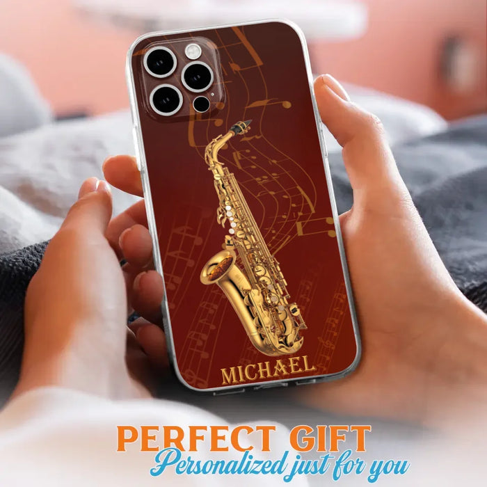 Custom Personalized Saxophone Phone Case For iPhone, Samsung and Xiaomi