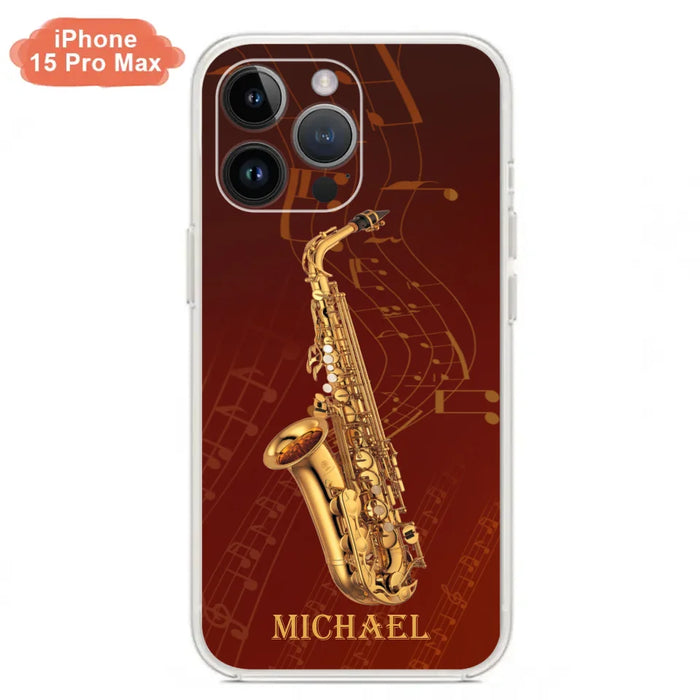 Custom Personalized Saxophone Phone Case For iPhone, Samsung and Xiaomi