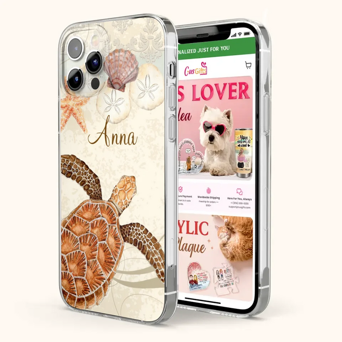 Custom Personalized Sea Turtle Phone Case - Best Gift For Turtle Lover's - Case For iPhone, Samsung and Xiaomi - DTJ0EN