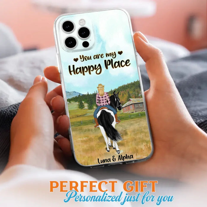 Custom Personalized Horse Riding Phone Case - You Are My Happy Place - Case Phone For iPhone And Samsung