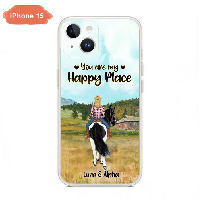 Custom Personalized Horse Riding Phone Case - You Are My Happy Place - Case Phone For iPhone And Samsung