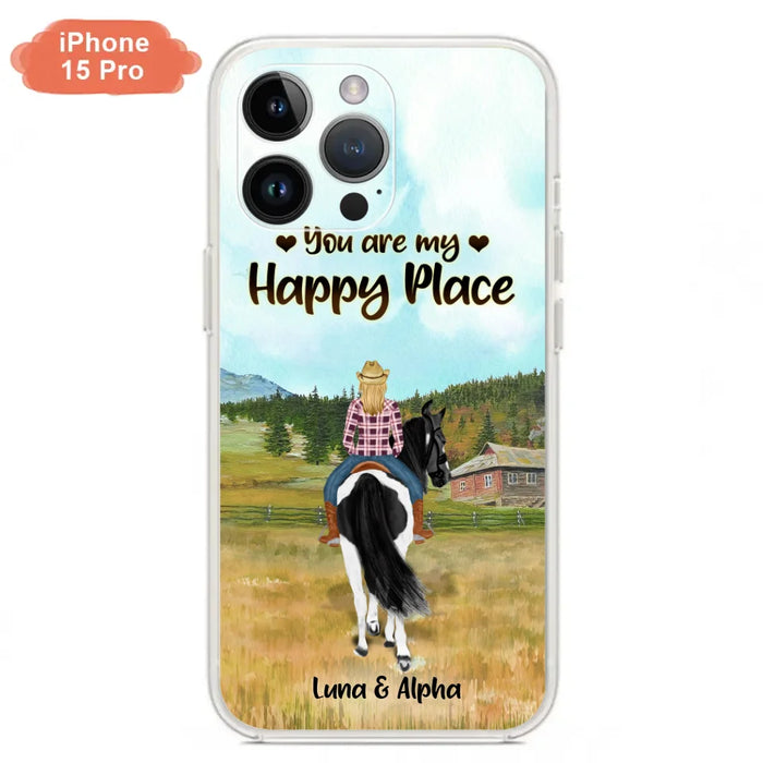 Custom Personalized Horse Riding Phone Case - You Are My Happy Place - Case Phone For iPhone And Samsung