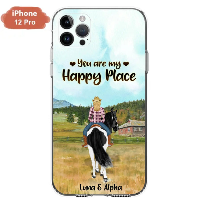 Custom Personalized Horse Riding Phone Case - You Are My Happy Place - Case Phone For iPhone And Samsung