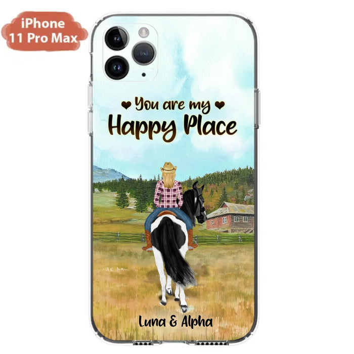 Custom Personalized Horse Riding Phone Case - You Are My Happy Place - Case Phone For iPhone And Samsung