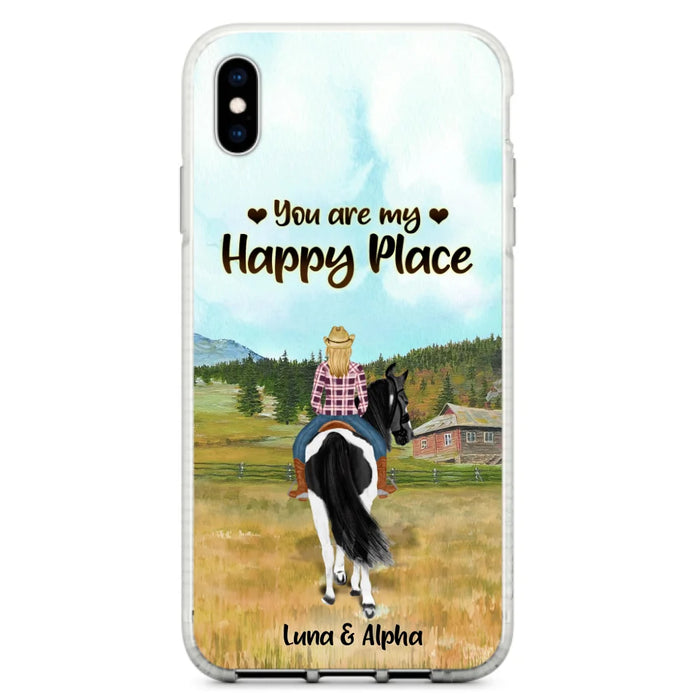 Custom Personalized Horse Riding Phone Case - You Are My Happy Place - Case Phone For iPhone And Samsung