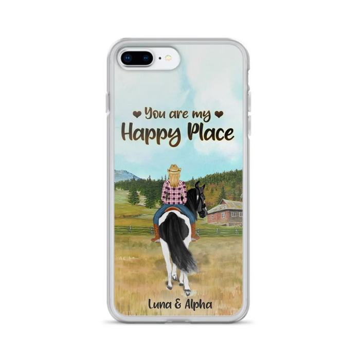 Custom Personalized Horse Riding Phone Case - You Are My Happy Place - Case Phone For iPhone And Samsung