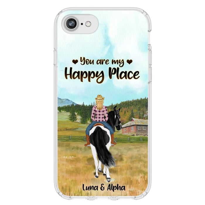 Custom Personalized Horse Riding Phone Case - You Are My Happy Place - Case Phone For iPhone And Samsung