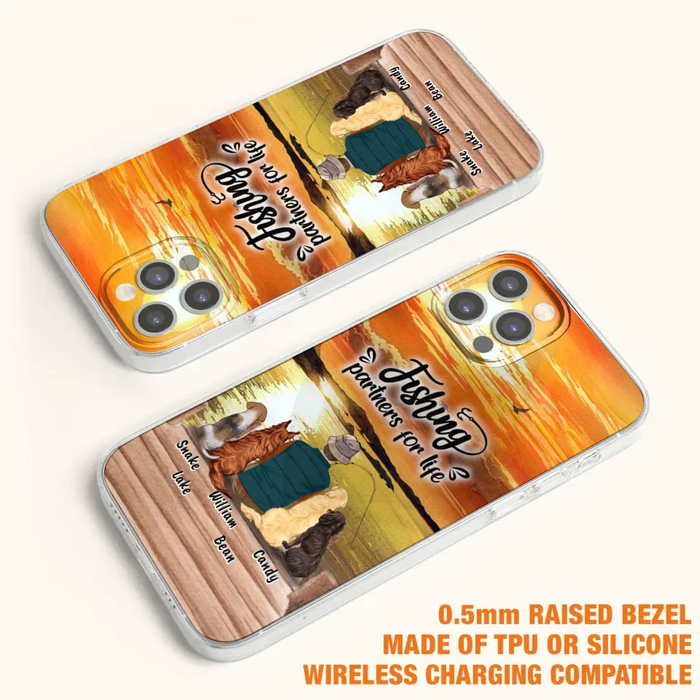 Custom Personalized Fishing Man Phone Case - Upto 4 Dogs - Phone Case For iPhone and Samsung - 4TC88X