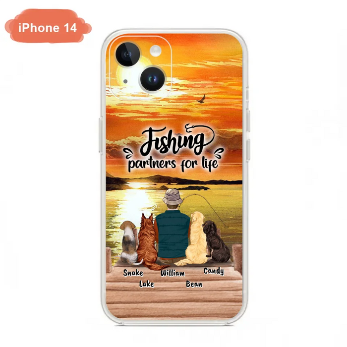 Custom Personalized Fishing Man Phone Case - Upto 4 Dogs - Phone Case For iPhone and Samsung - 4TC88X