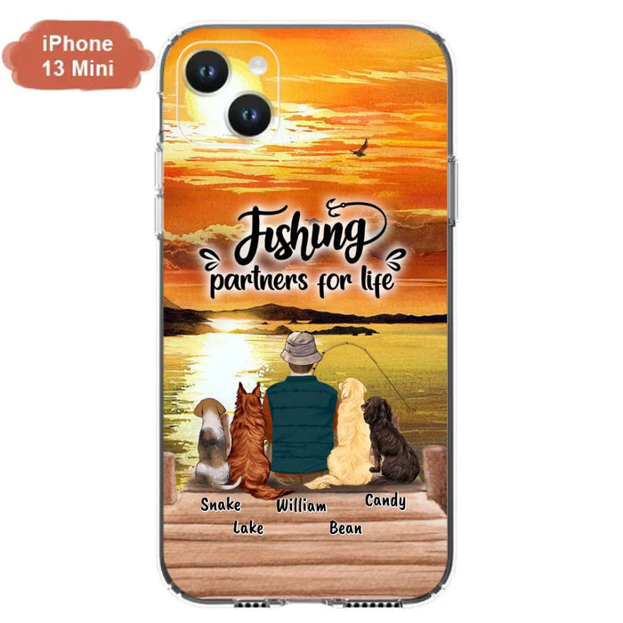 Custom Personalized Fishing Man Phone Case - Upto 4 Dogs - Phone Case For iPhone and Samsung - 4TC88X