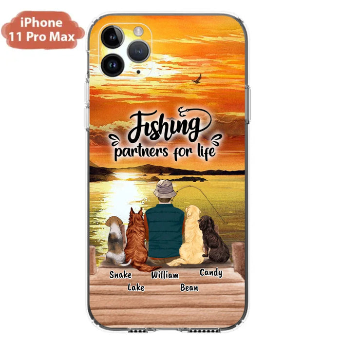 Custom Personalized Fishing Man Phone Case - Upto 4 Dogs - Phone Case For iPhone and Samsung - 4TC88X