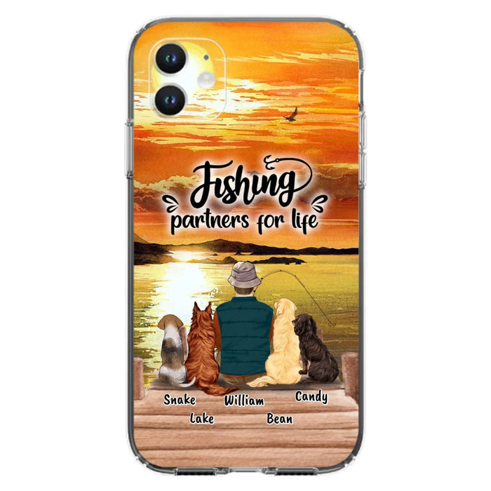 Custom Personalized Fishing Man Phone Case - Upto 4 Dogs - Phone Case For iPhone and Samsung - 4TC88X