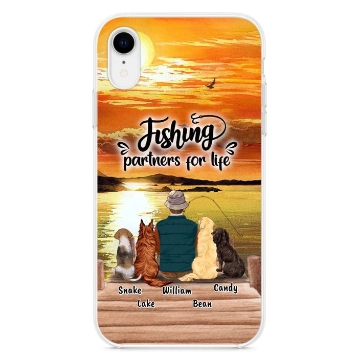 Custom Personalized Fishing Man Phone Case - Upto 4 Dogs - Phone Case For iPhone and Samsung - 4TC88X