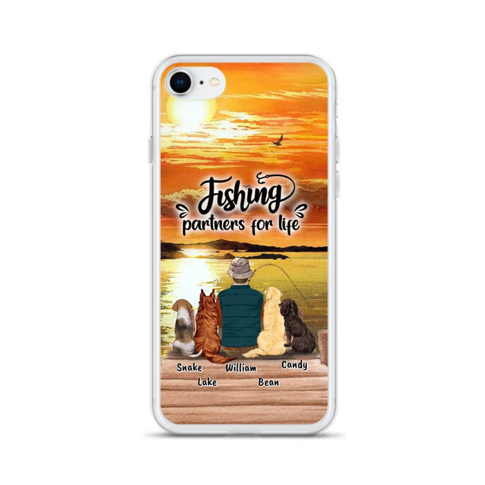 Custom Personalized Fishing Man Phone Case - Upto 4 Dogs - Phone Case For iPhone and Samsung - 4TC88X