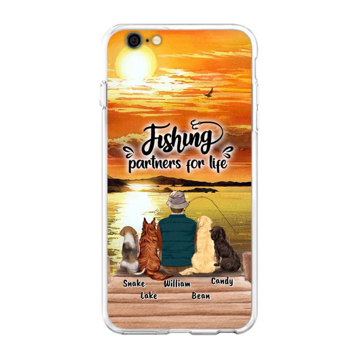 Custom Personalized Fishing Man Phone Case - Upto 4 Dogs - Phone Case For iPhone and Samsung - 4TC88X