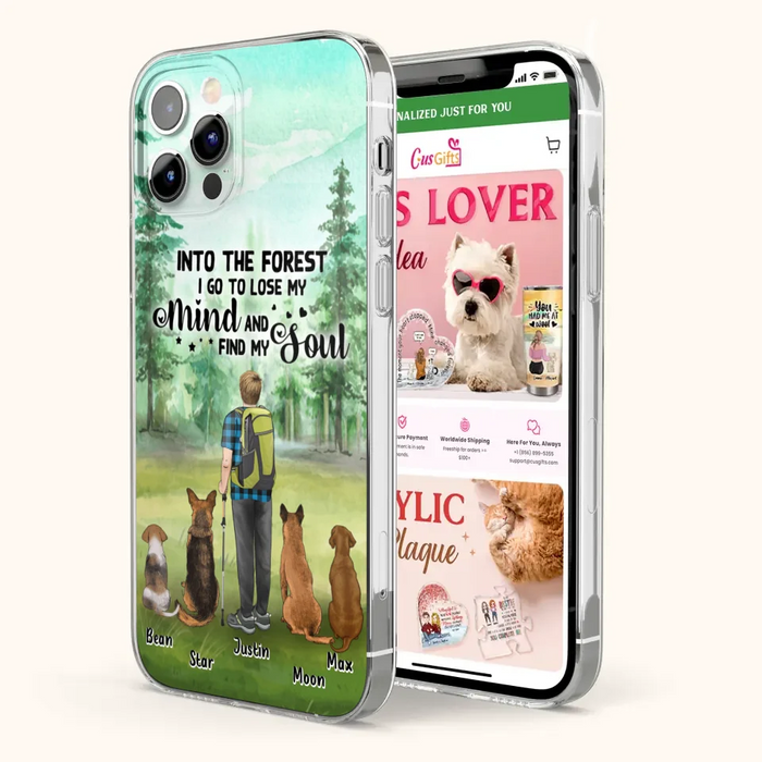 Custom Personalized Solo Trekking Woods  With Pets Phone Case - Upto 4 Pets - Case For iPhone and Samsung - 6CIAJ9