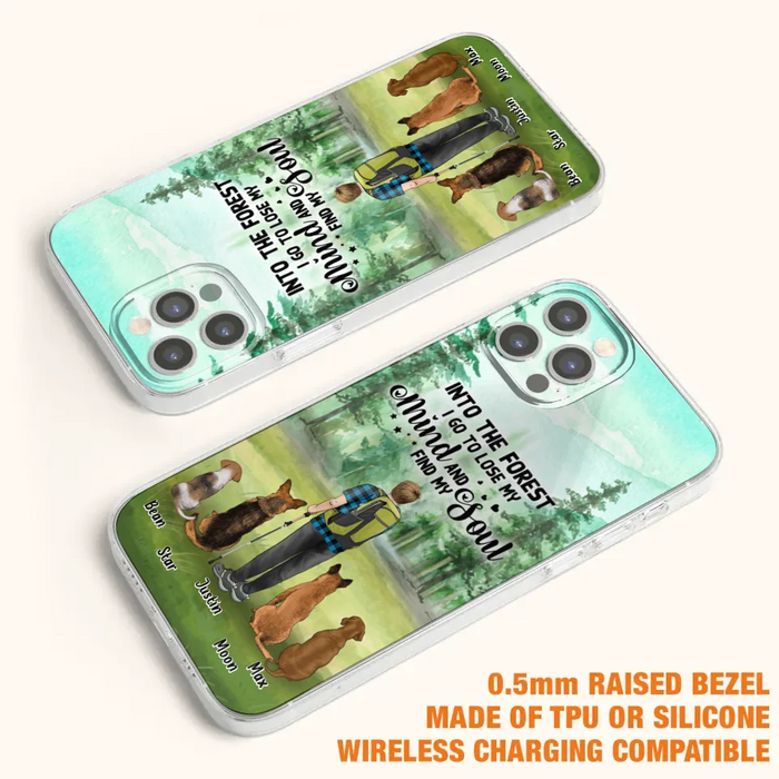 Custom Personalized Solo Trekking Woods  With Pets Phone Case - Upto 4 Pets - Case For iPhone and Samsung - 6CIAJ9