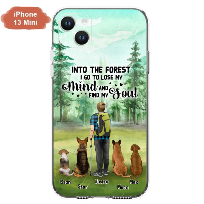 Custom Personalized Solo Trekking Woods  With Pets Phone Case - Upto 4 Pets - Case For iPhone and Samsung - 6CIAJ9