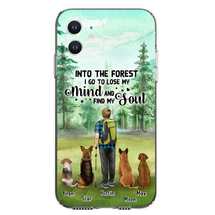 Custom Personalized Solo Trekking Woods  With Pets Phone Case - Upto 4 Pets - Case For iPhone and Samsung - 6CIAJ9