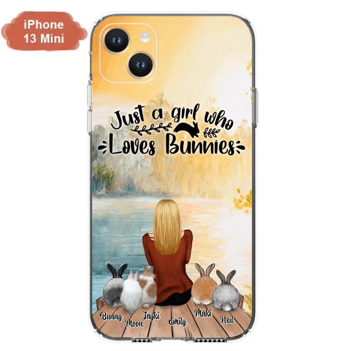 Custom Personalized Rabbit Mom Phone Case - Gifts For Rabbit Lovers With Upto 5 Rabbits - Just A Gril Who Loves Bunnies