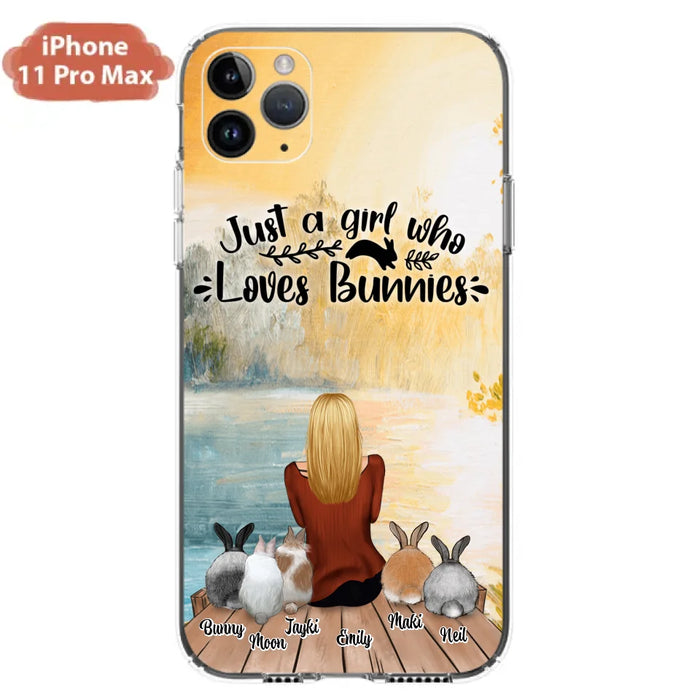 Custom Personalized Rabbit Mom Phone Case - Gifts For Rabbit Lovers With Upto 5 Rabbits - Just A Gril Who Loves Bunnies