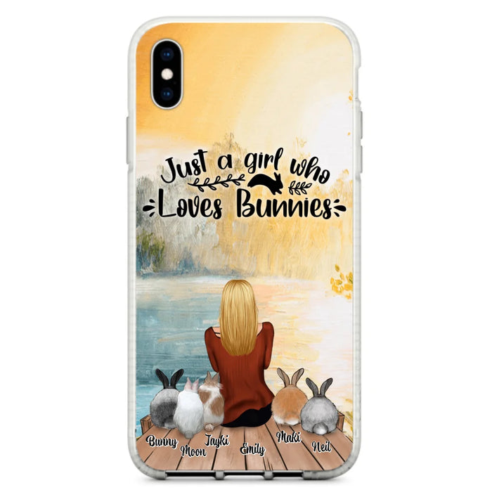 Custom Personalized Rabbit Mom Phone Case - Gifts For Rabbit Lovers With Upto 5 Rabbits - Just A Gril Who Loves Bunnies