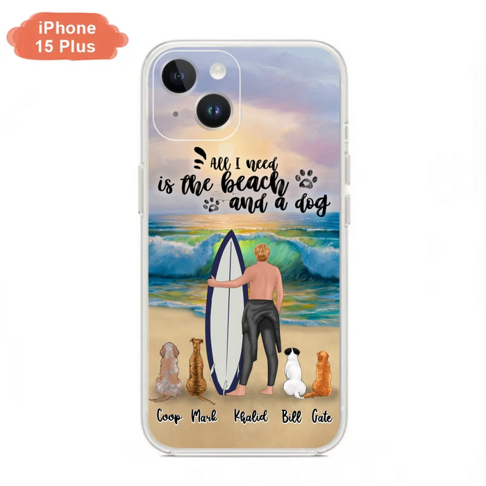 Custom Personalized Surfing Phone Case - Woman/Man With Upto 4 Pets  - Phone Case For iPhone and Samsung - To the Ocean I go - CCS180