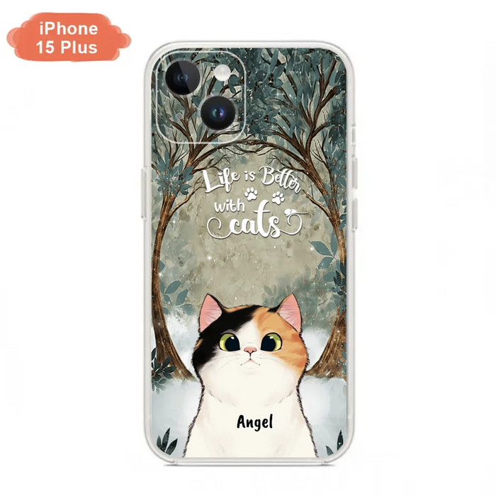 Custom Personalized Cat Phone Case - Best Gift For Cat Lover - Life Is Better With Cats - Phone Case For  iPhone And Samsung