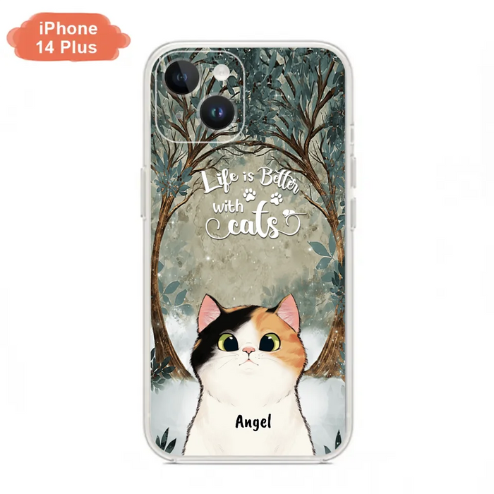 Custom Personalized Cat Phone Case - Best Gift For Cat Lover - Life Is Better With Cats - Phone Case For  iPhone And Samsung