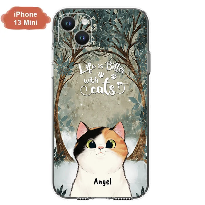 Custom Personalized Cat Phone Case - Best Gift For Cat Lover - Life Is Better With Cats - Phone Case For  iPhone And Samsung