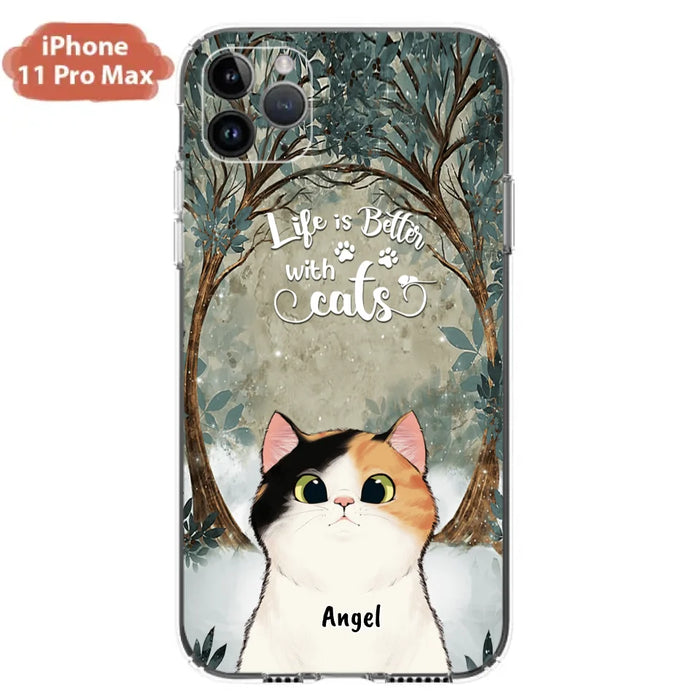 Custom Personalized Cat Phone Case - Best Gift For Cat Lover - Life Is Better With Cats - Phone Case For  iPhone And Samsung