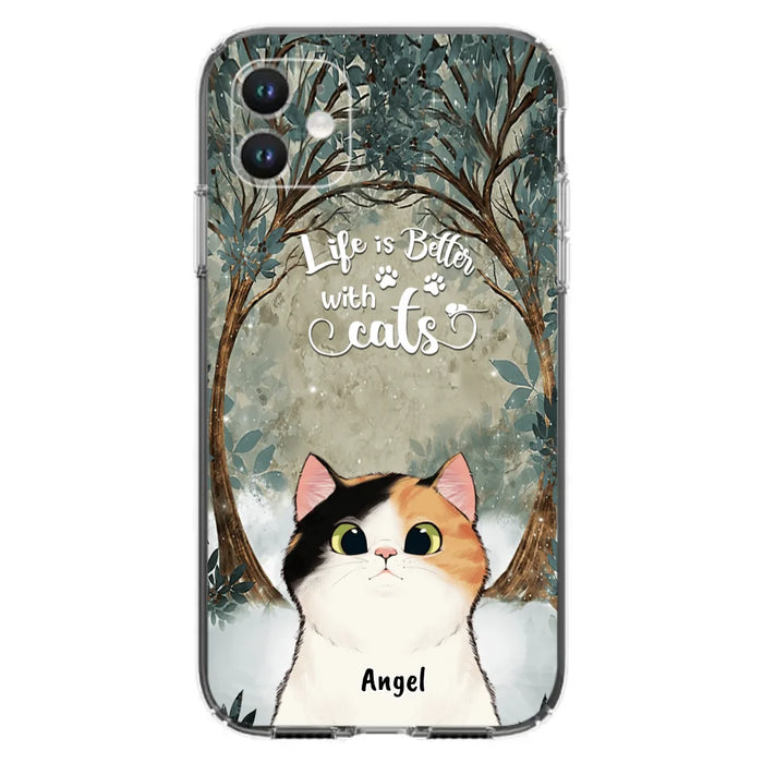 Custom Personalized Cat Phone Case - Best Gift For Cat Lover - Life Is Better With Cats - Phone Case For  iPhone And Samsung