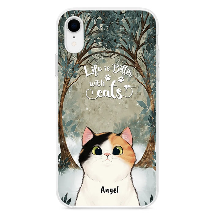 Custom Personalized Cat Phone Case - Best Gift For Cat Lover - Life Is Better With Cats - Phone Case For  iPhone And Samsung