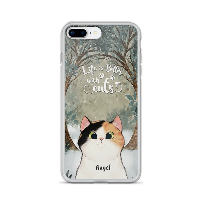 Custom Personalized Cat Phone Case - Best Gift For Cat Lover - Life Is Better With Cats - Phone Case For  iPhone And Samsung